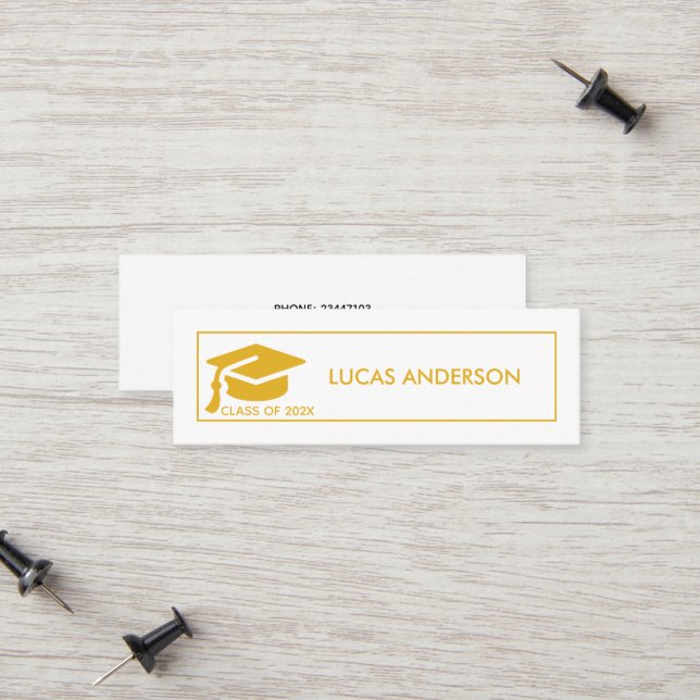 D'appel Carte de nom de diplôme - Élégante carte d'inserti (Devant/Arrière en situation)