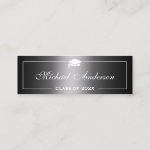 D'appel Carte de nom de diplôme - Gradient gris noir class