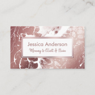 D'appel Carte de Playdate de maman en or rose et marbre