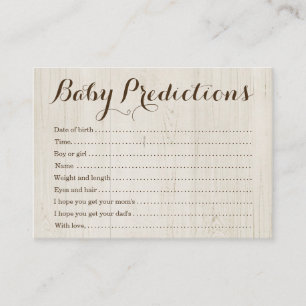 D'appel Carte de prévision de bébé pour le baby shower 