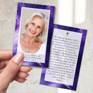 D'appel Carte de prière commémorative en marbre violet