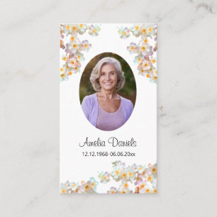 D'appel Carte de prière funéraire de jolie fleur sauvage