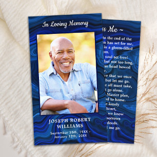 D'appel Carte de prière funéraire en marbre bleu Photo