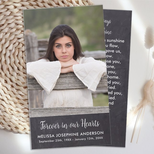 D'appel Carte de prière funéraire Memorial Rustic Photo (Créateur téléchargé)