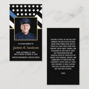 D'appel Carte de prière photo mémorial de policier