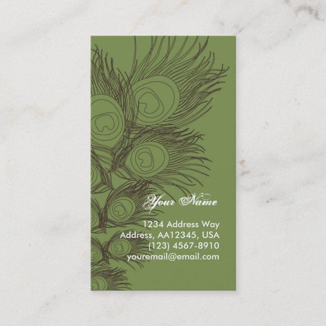 D'appel Carte de profil de plume - vert (Devant)