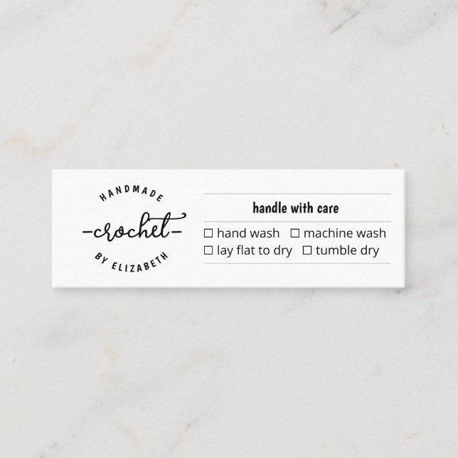 D'appel Carte de soins pour Crochet fait maison Knit Macra (Devant)