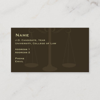 D'appel Carte de visite 2 d'étudiant en droit
