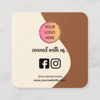 D'appel Carte de visite carrée – Design QR ton café