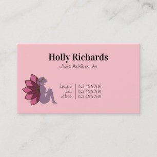 D'appel Carte de visite Maman rose fée