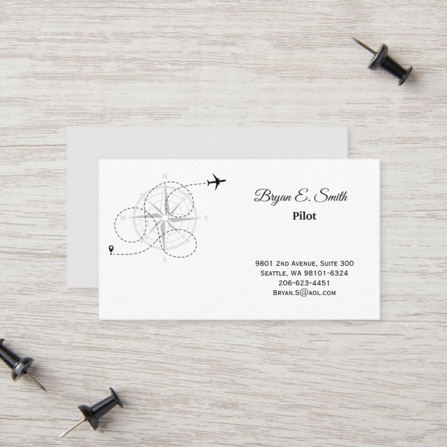 D'appel Carte de visite pilote (Devant/Arrière en situation)