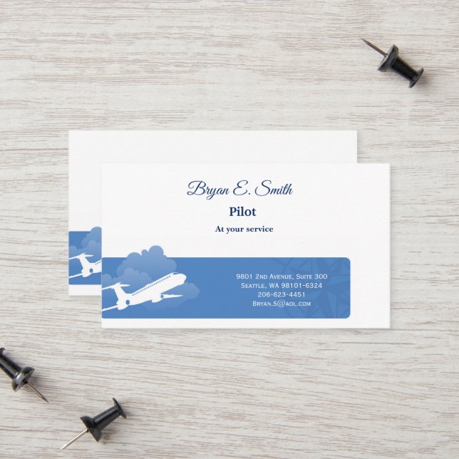 D'appel Carte de visite pilote (Devant/Arrière en situation)