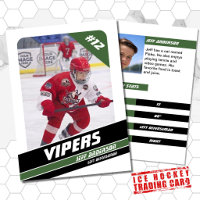 Carte d'échange de hockey sur glace en vert et bla