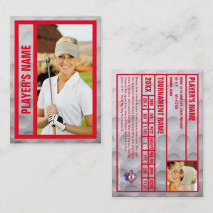 D'appel Carte Golfer Trading Souvenir du tournoi Rouge