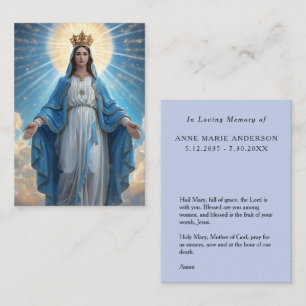 D'appel Carte mémorielle de la Vierge Marie bleue