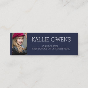 D'appel Carte personnalisée Navy Blue avec photo d'inserti