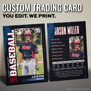 D'appel Carte PRO Baseball avec carte de commerce Stats Pl