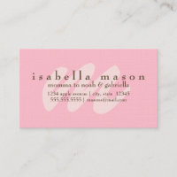 Carte rose de maman de l'initiale |