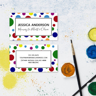 D'appel Cercles colorés sur blanc, carte de jeu maman