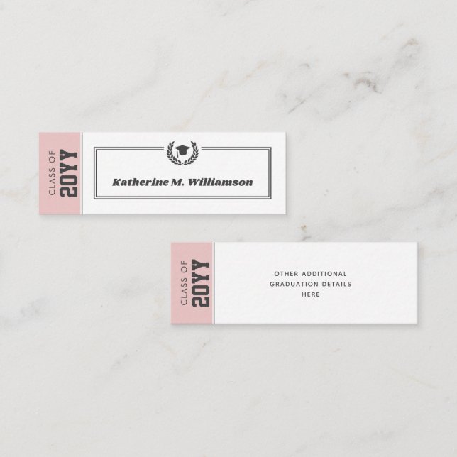 D'appel Insère la carte de nom de graduation moderne perso (Devant / Derrière)