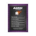 Joueur de baseball de la carte de baseball violet