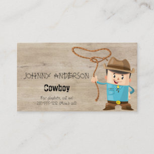 D'appel Kid Cowboy Carte de visite Pour Boy Playdate