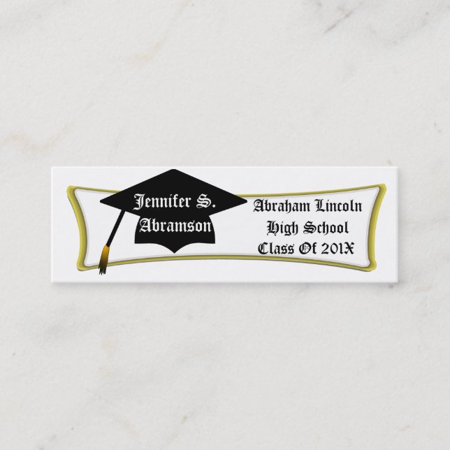 D'appel La carte personnelle d'obtention du diplôme, (Devant)