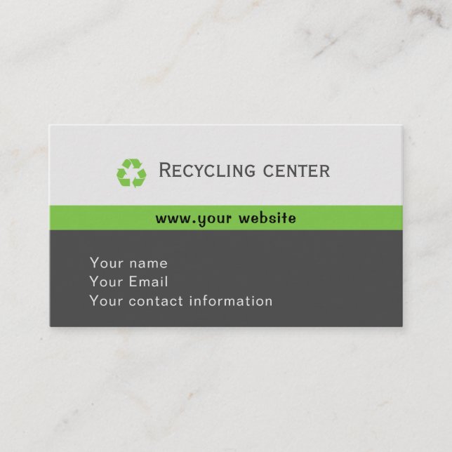D'appel Logo de recyclage simple carte de visite personnal (Devant)