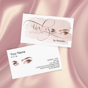 D'appel Maquillage Eyebrow Eyes Lashes Rose Carte de visit