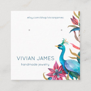 D'appel Modèle de la carte à bijoux Peacock Floral Earring
