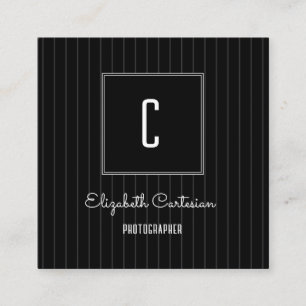 D'appel Monogramme à rayures modernes   Carte de visite no