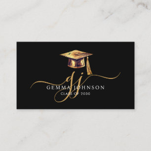 D'appel Nom du diplôme Monogramme Or Carte d'insertion noi