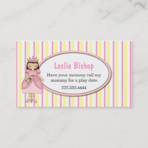 D'appel Princesse Girl avec la carte de date rayée de jeu
