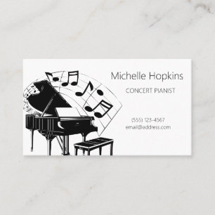 D'appel Professeur de Musique Carte de Visite Élégantes To