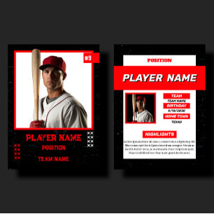 D'appel Profil de joueur de carte de baseball rouge person