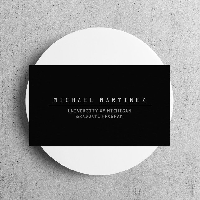 D'appel UNIVERSITÉ/COLLÈGE ÉTUDIANT Carte de visite NOIR (Créateur téléchargé)