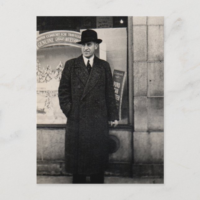 dapper 1930s man photo postcard (Front)