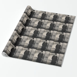 dapper 1930s man photo wrapping paper