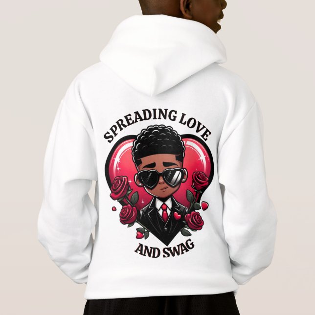 Dapper African American Boy avec Valentine Rose (Dos)