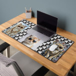 Dapper Animal | Kitty In Sunglasse  – Personalized Desk Mat<br><div class="desc">Add a stylish touch to your LAPTOP with this personalized Laptop Skin. Featuring a soft pink background and your custom name in an elegant font,  it combines modern style with reliable protection. A perfect gift for birthdays,  holidays,  or any special occasion.</div>