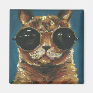 Dapper Animal Kitty In Sunglasses Magnet