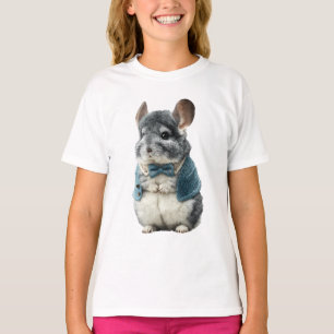 Dapper Bow Tie Chinchilla Kids T-Shirt