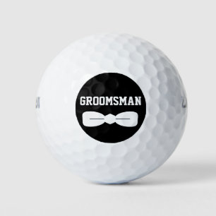 Dapper Bow tie Groomsman Black Circle Golf Balls