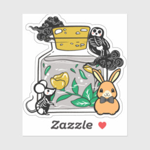 Dapper Bunny and Skeleton Companions