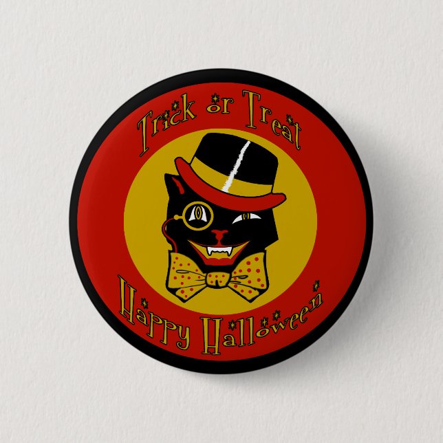 Dapper Cat 2 Inch Round Button (Front)