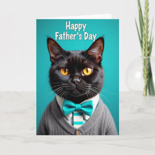 Dapper Cat Fathers Day Greeting Card