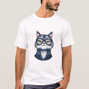 "Dapper Cat in Glasses & Suit Men's T-Shirt" T-Shirt