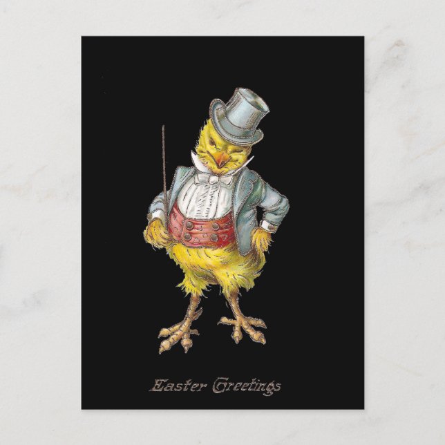Dapper Chick Vintage Easter Postcard (Front)