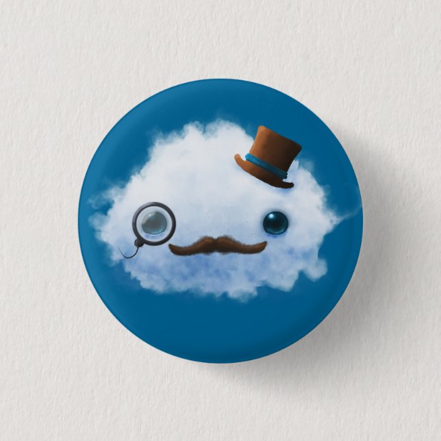 Dapper Cloud 1 Inch Round Button (Front)