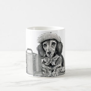 Dapper dachshund ready for adventure magic mug